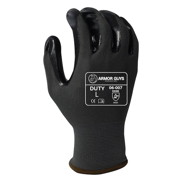 Armor Guys Coated Gloves, Nitrile Palm, Dark Gray, M 12 PK 06-007-M - main
